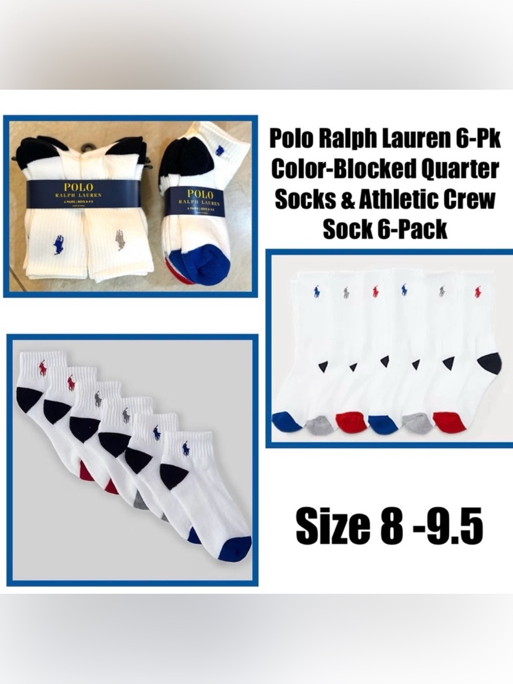 Polo Ralph Lauren Color-Blocked  Socks